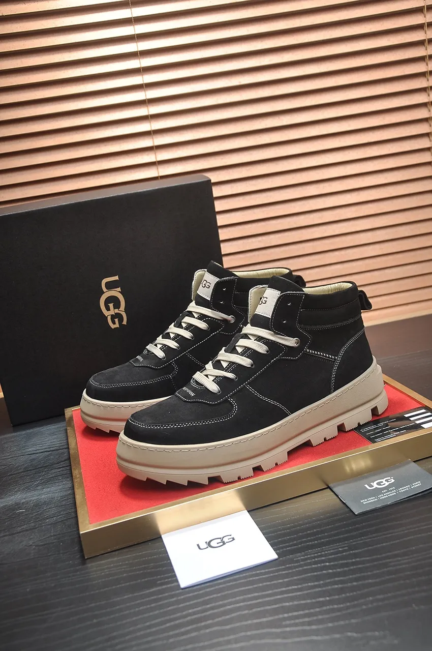 Men's shoes 💰640💶 [UGG] (full wool lining) top-end high-quality fur-in-one warm snow boots from Australia's warm luxury brand men's shoes, UGG-5877 official website synchronized, made of imported cowhide, carefully sewn...Imported rubber foam outsole (comfortable, soft, wear-resistant) The quality is really great...Exquisite workmanship, you can't put it down at first sight, available in sizes 39-44